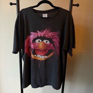 Muppets Animal vintage Black Tee with Pink Graphic